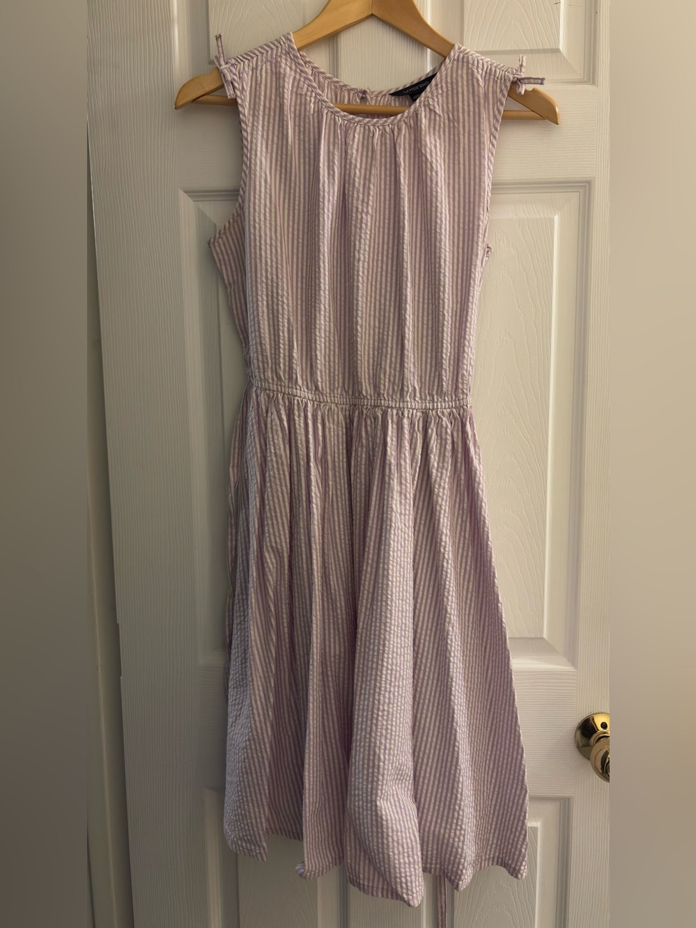 Land’s End girls lavender seersucker sleeveless dress